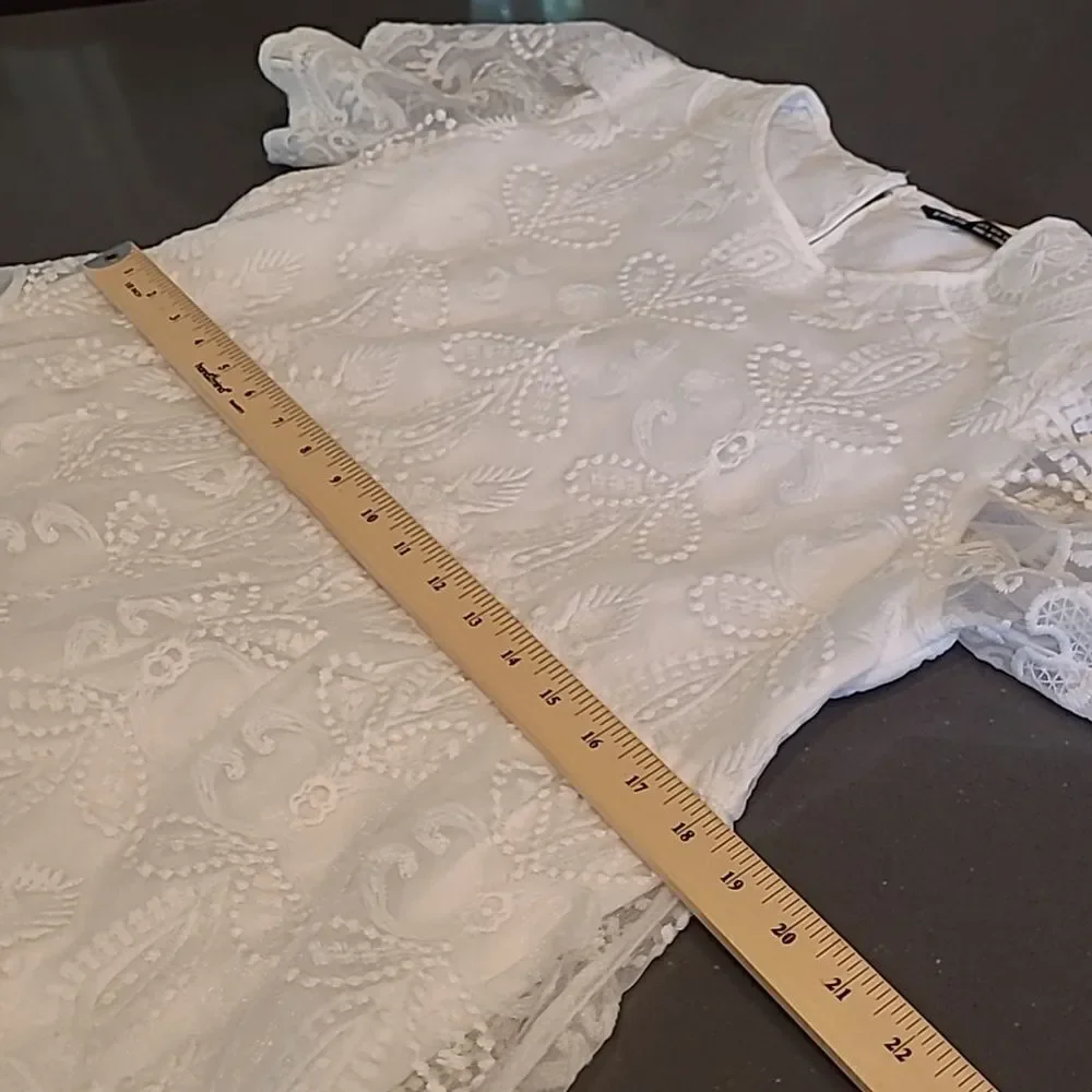 SHEIN  sz S embroidered sheer dress with full lining